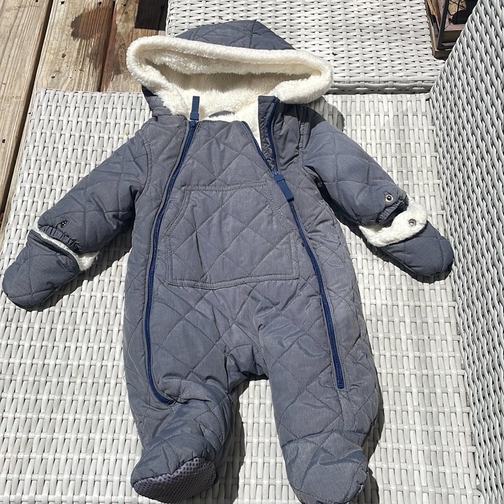 EUC- URBAN REPUBLIC Baby Boys’ Pram Snowsuit in French Blue Size 6 Months